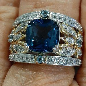 Victoria Wieck exquisite multi band "Absolute" blue sapphire ring!